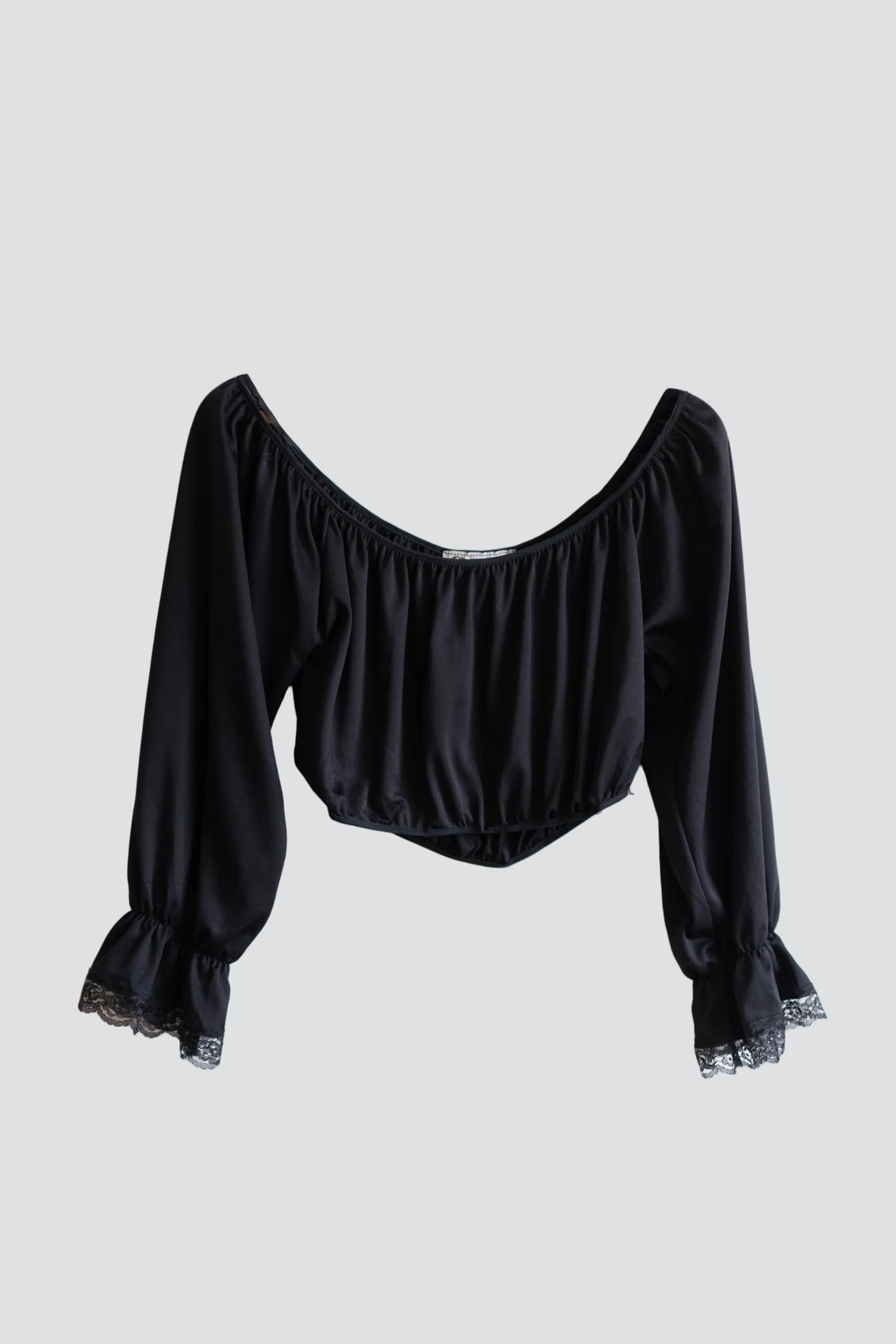 Black Charades Lace Crop Top