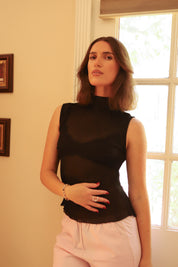 Black Plisse Farrah Tank