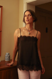 Cocoa Bean Roselle Lace Cami