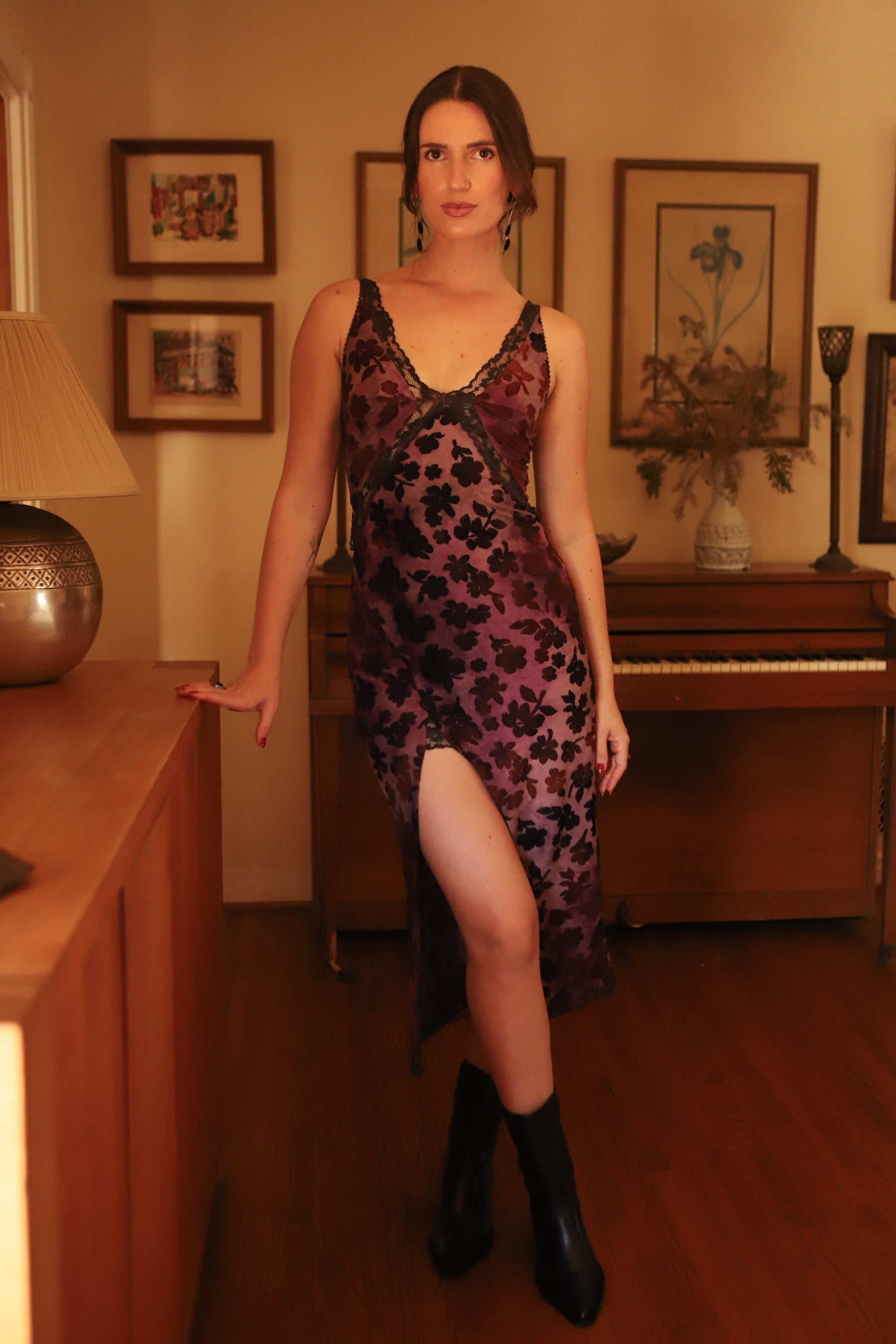 Pomegranate Knit & Tell Slip Dress