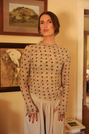 Taupe Scrunch Chateau Top