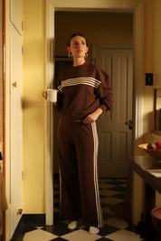 Brown Stripe James Crewneck