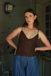 Sequin Brown Camilla Tank