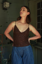Sequin Brown Camilla Tank