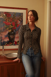 Gingham Britany Scrunch Top