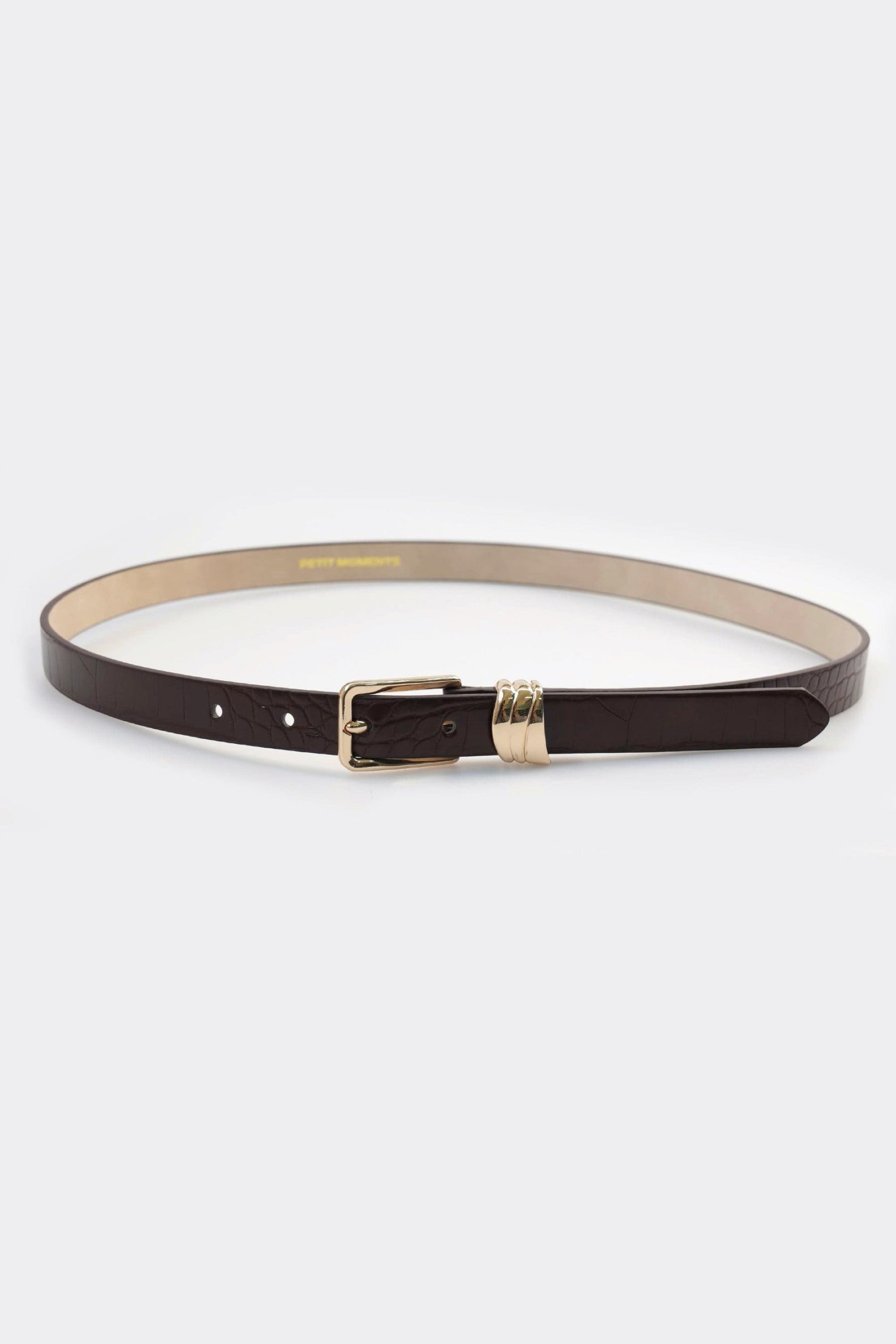 Brown Croc Sleek Belt