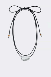 Silver Nugget Cord Necklace