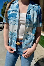 70s Blue Surfer Shirt