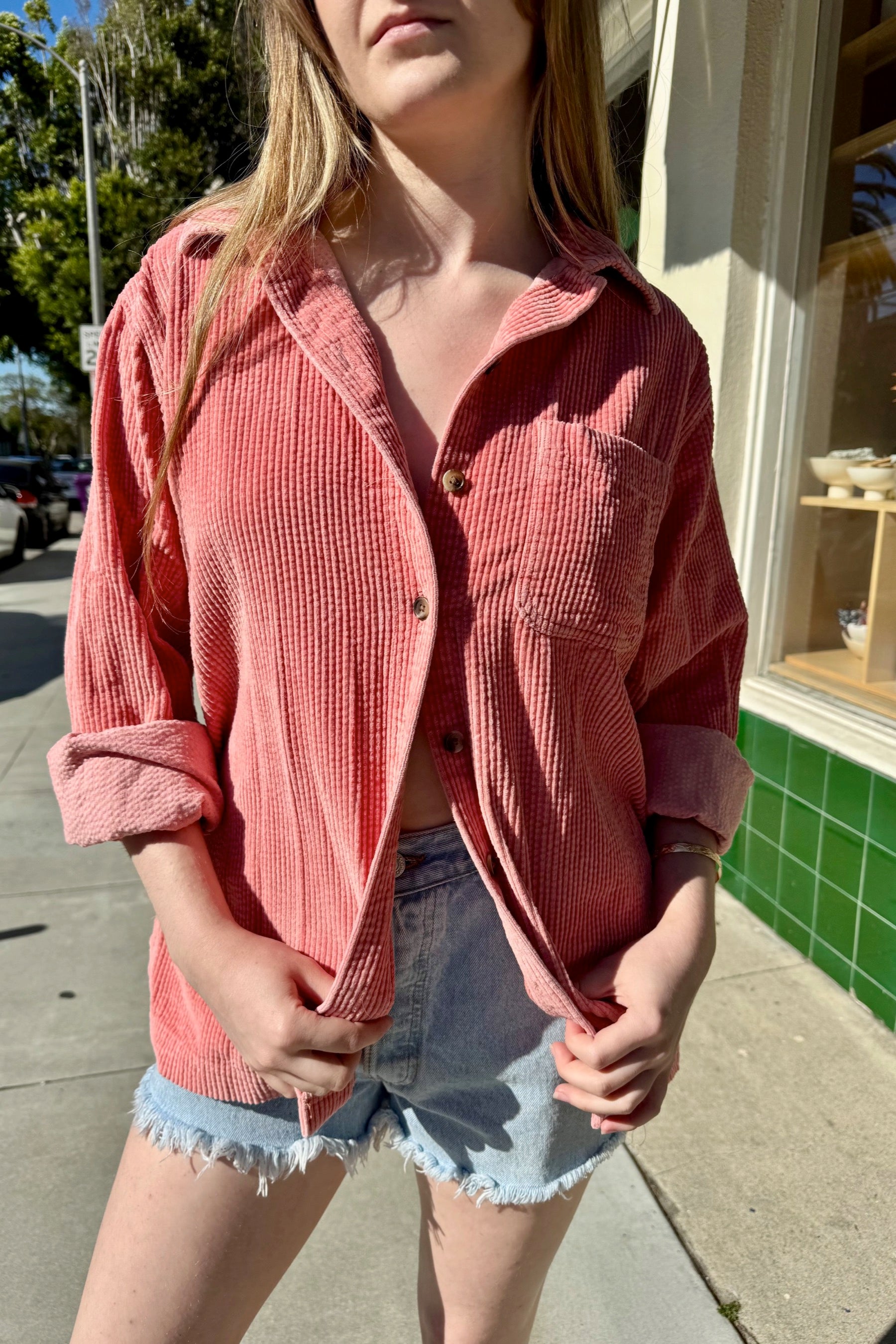 Salmon Cord LL Bean Shacket
