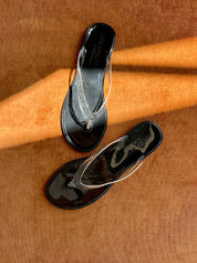 Clear Black Olsen Sandal
