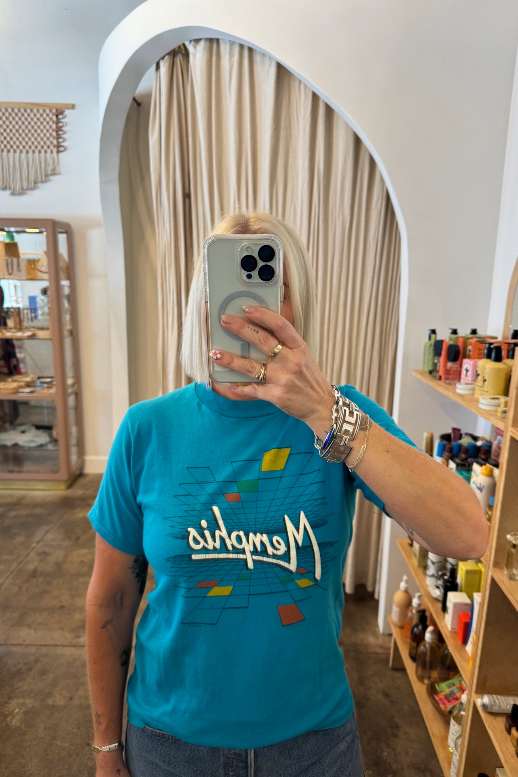 Turquoise Memphis Tee