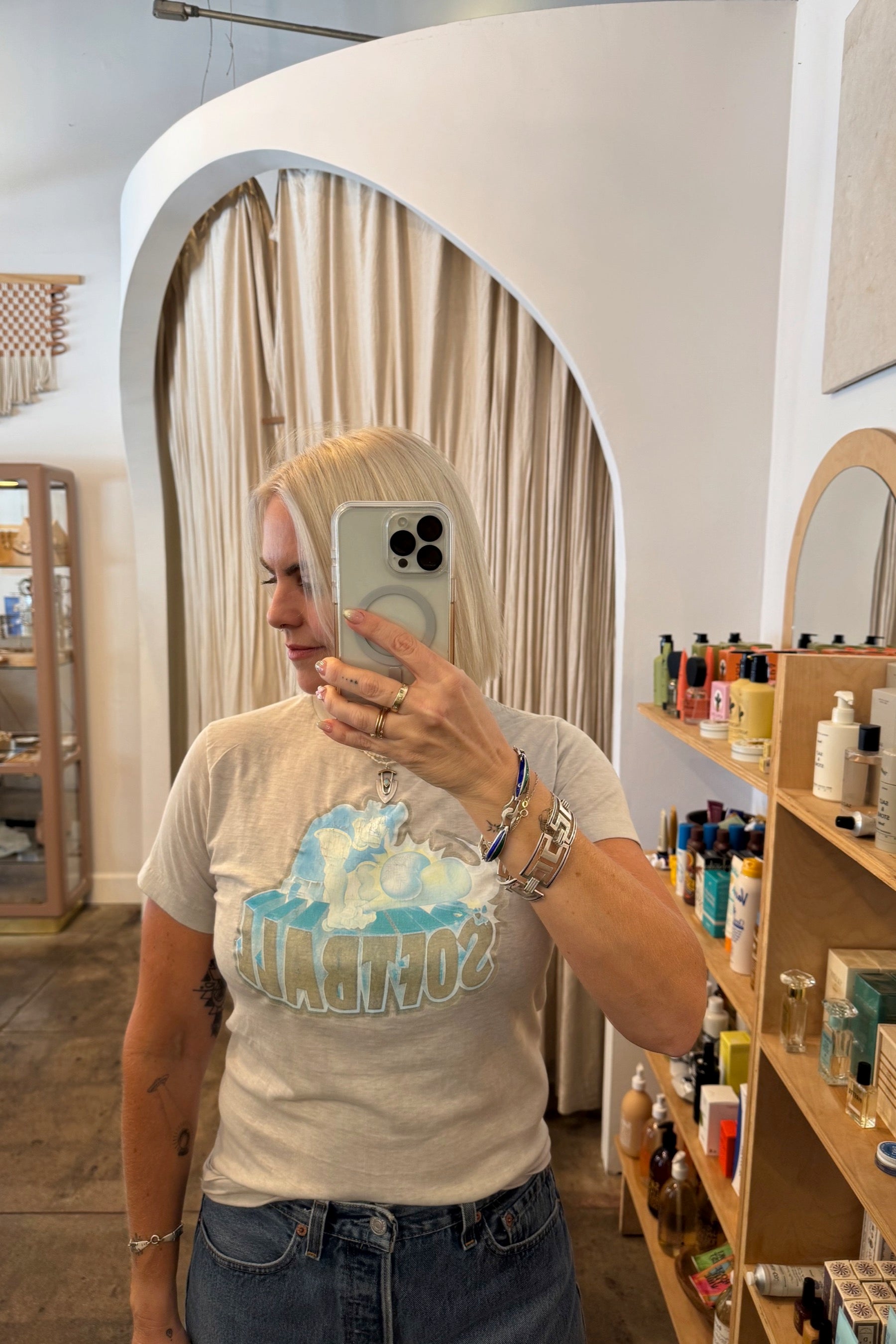 Grey Softball Tee