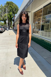 Black Carl Naftal Eyelet Dress