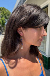 Lapis + Pearl Drop Earrings