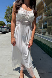 White Ruffle Slip Dress