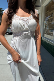 White Ruffle Slip Dress