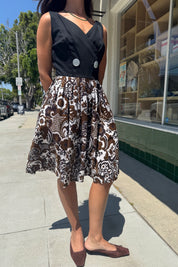 Black + Brown Paisley Dress
