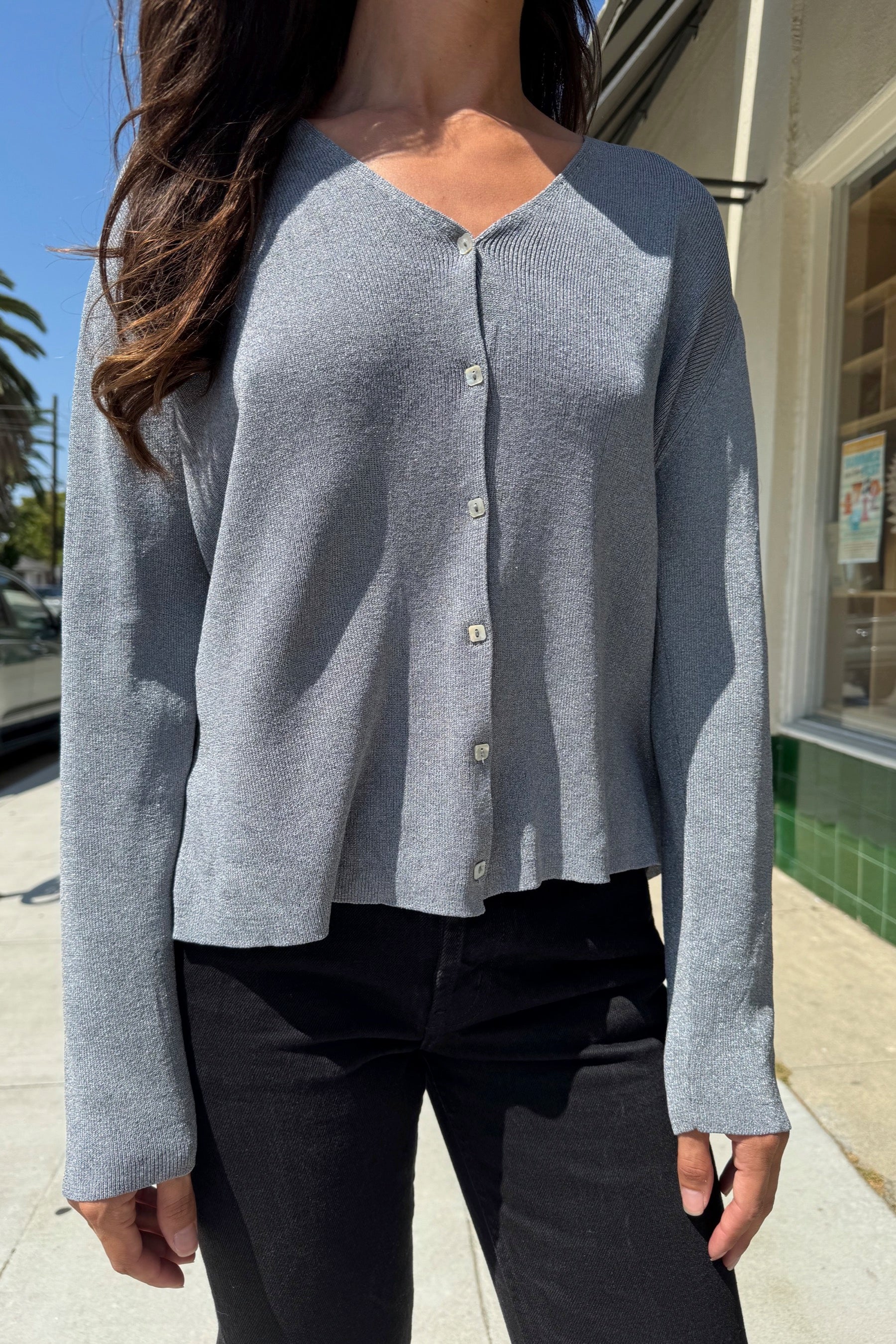Slate Shimmer Cardigan