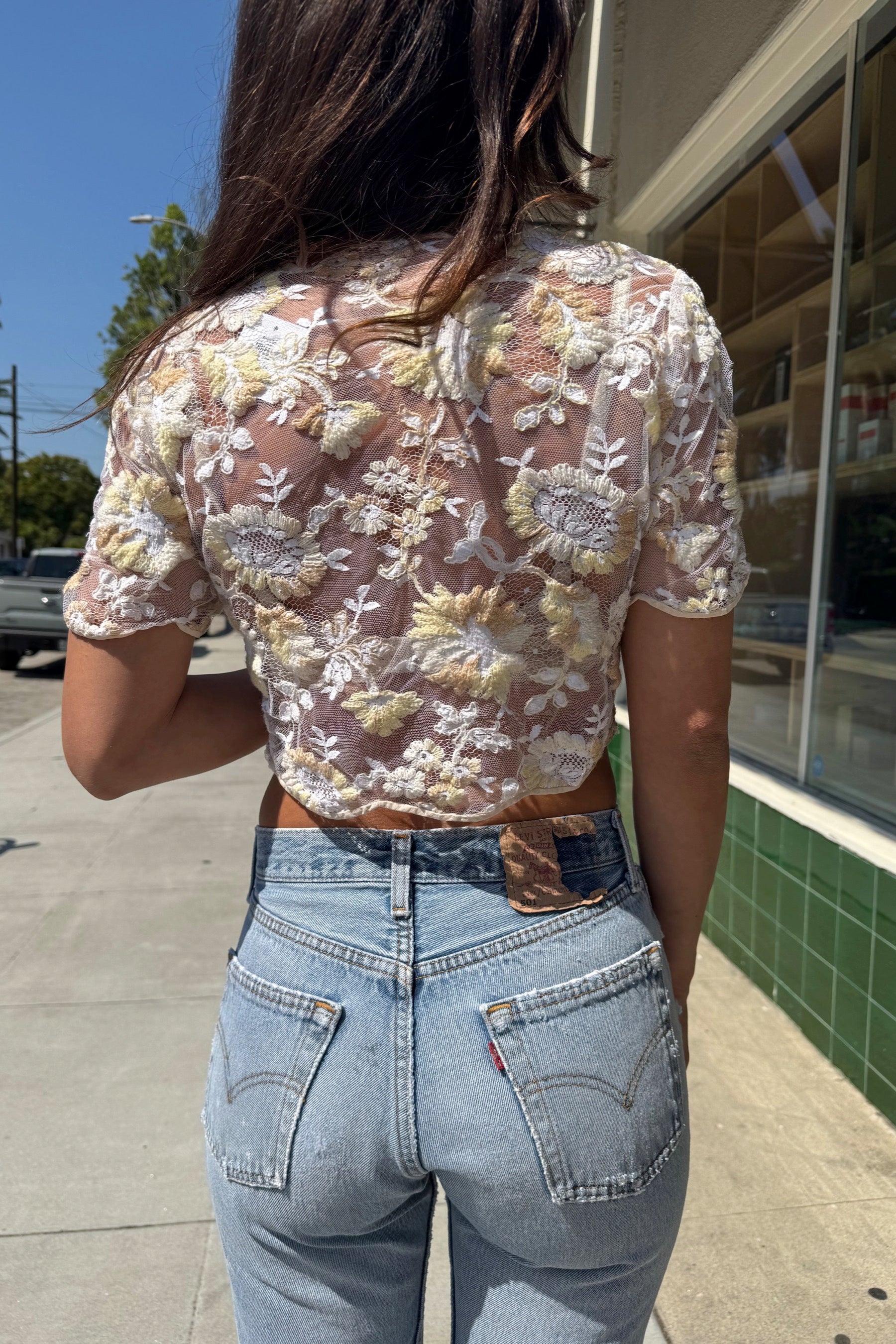 Cream + Yellow Lace Bolero