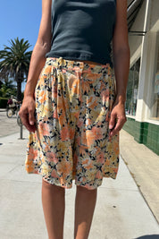 Neon Peach Floral Shorts