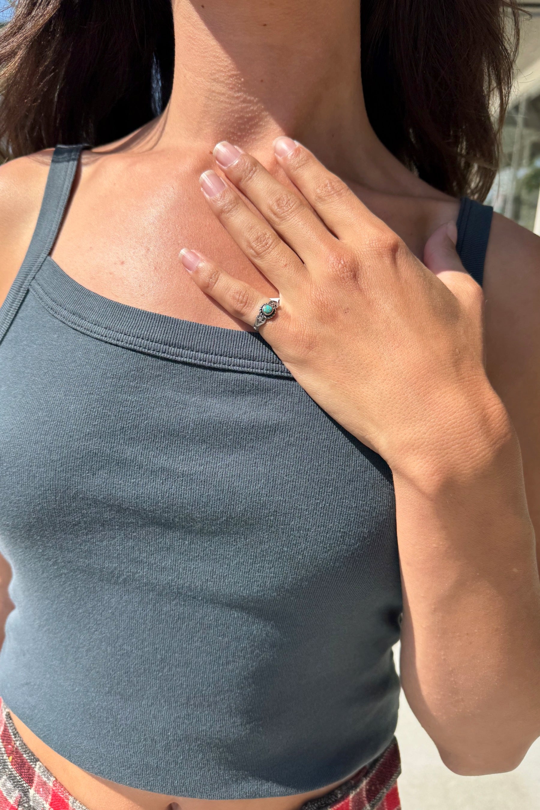 Silver Turquoise Pinky Ring