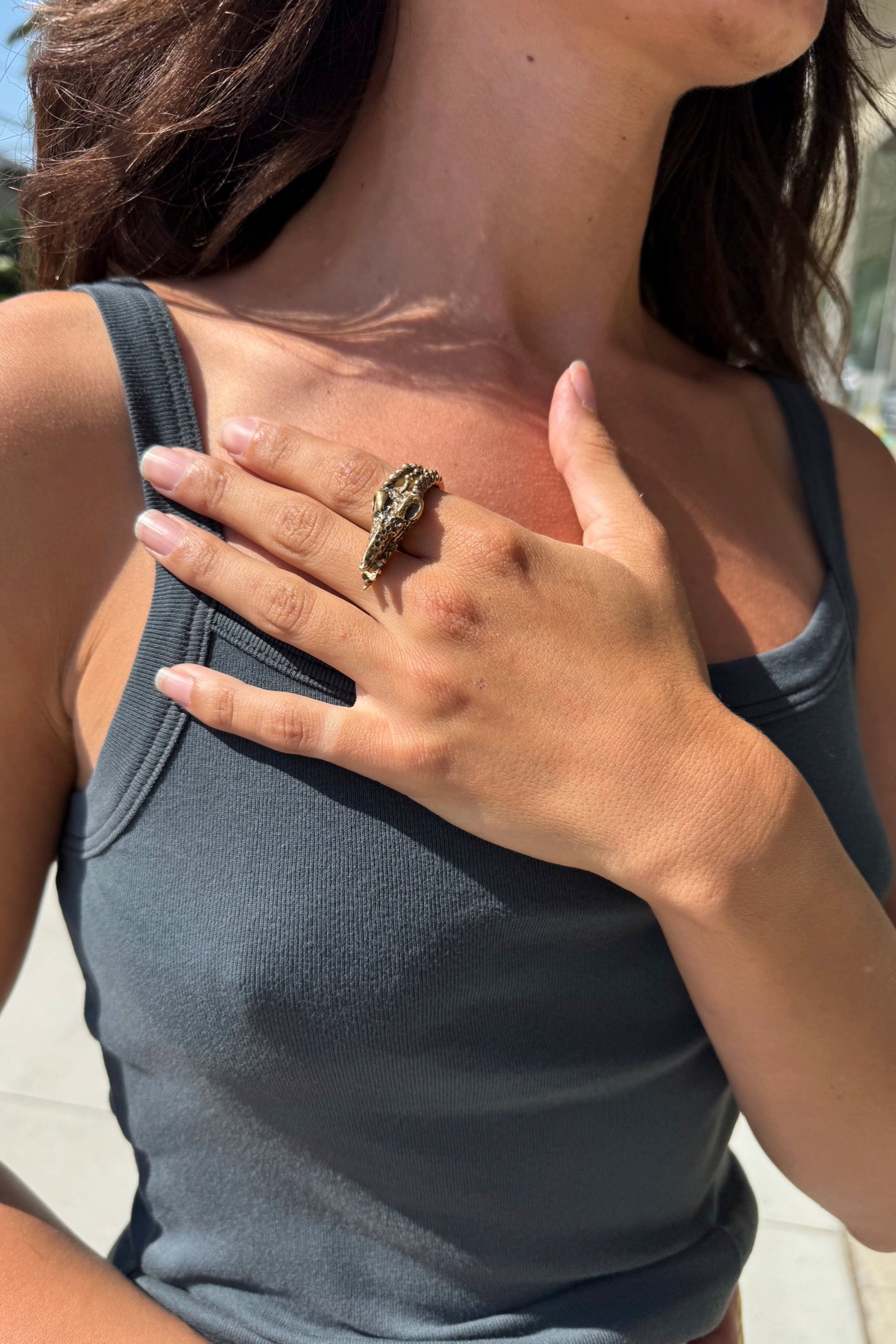 Brass Alligator Ring