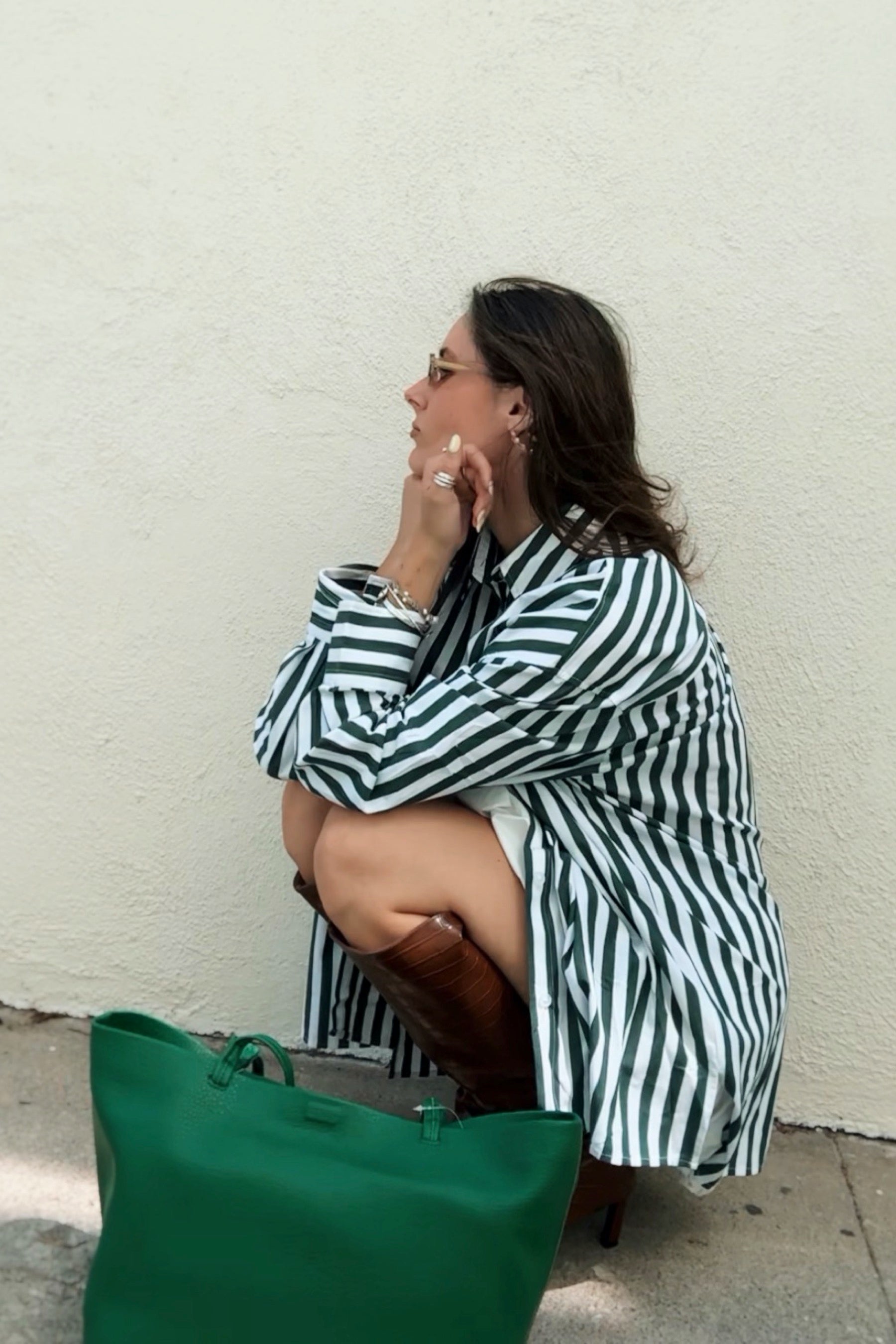 Green Madeline Minimal Tote