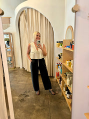 Black Denim Arc Pant