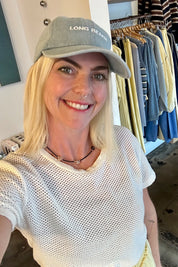 Washed White Carmen Mesh Tee