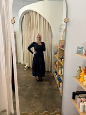 Blue Popcorn Midi Dress