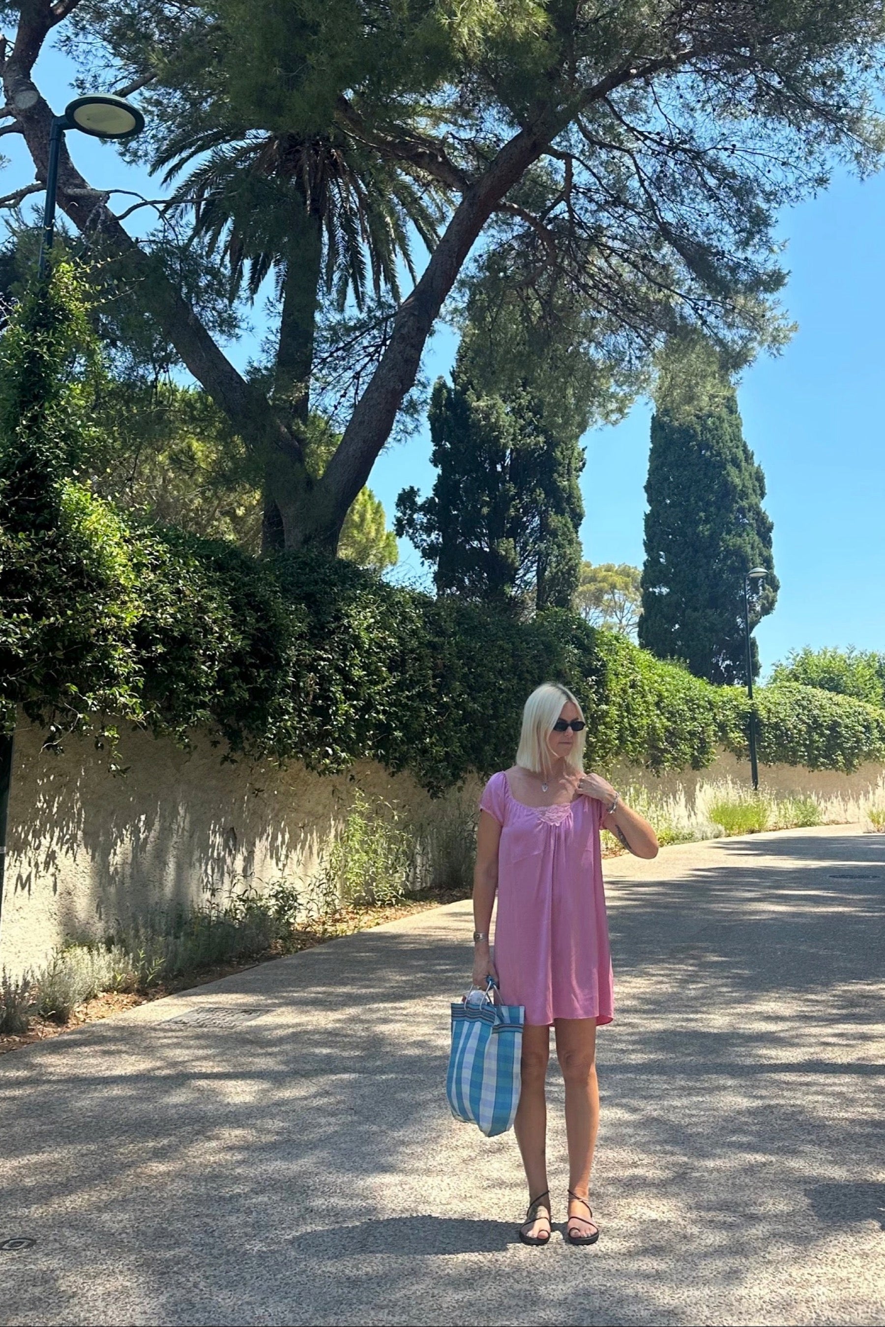 Sunset Pink Bo Silk Dress