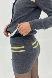 Charcoal Butter Stripe Shorts