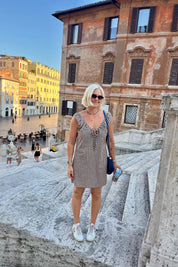 Brown Gingham Birdie Dress