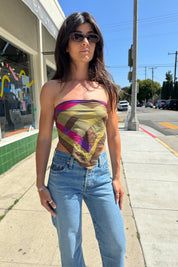 Olive + Purple Geo Scarf