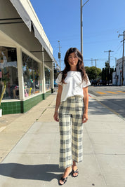 Black + White Plaid Pant