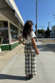 Black + White Plaid Pant