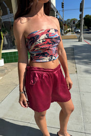 Mauve Multi Silk Abstract Scarf