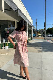Pink + Brown Zig Zag Dress