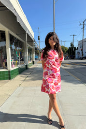 Pink Floral Handmade Dress