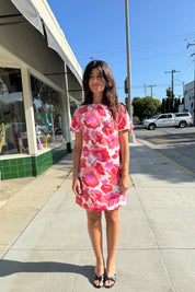 Pink Floral Handmade Dress