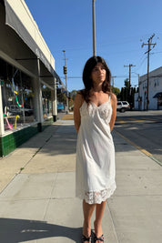 White Lace Slip Dress