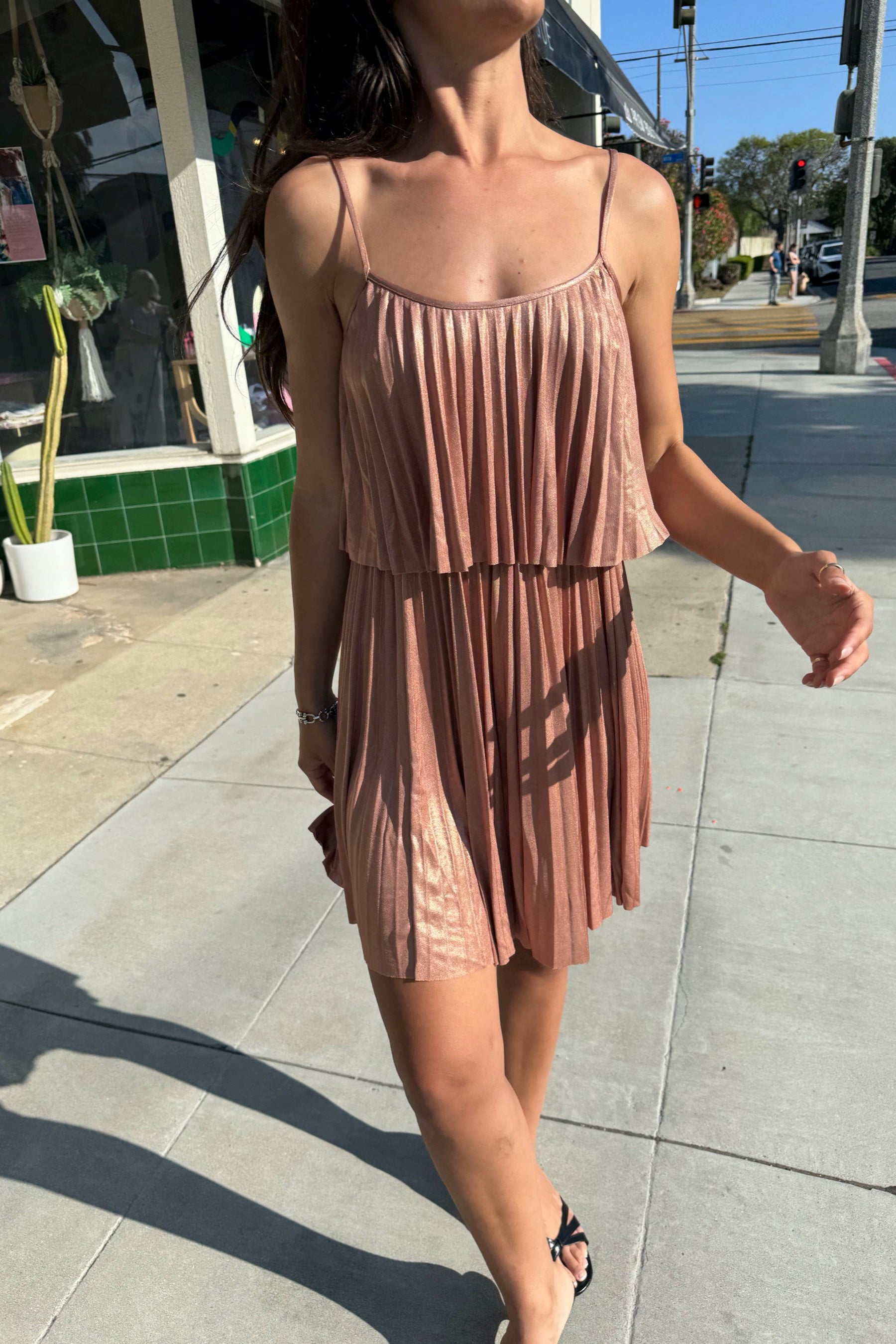 Bronze H Halston Dress
