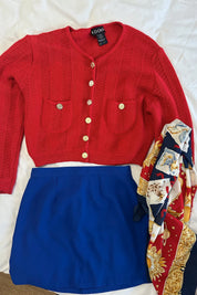 Red Gold Button Cardigan