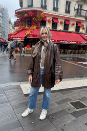 Brown Leather Cuir Moderne Jacket