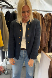 Navy Silk + Gold Jacket