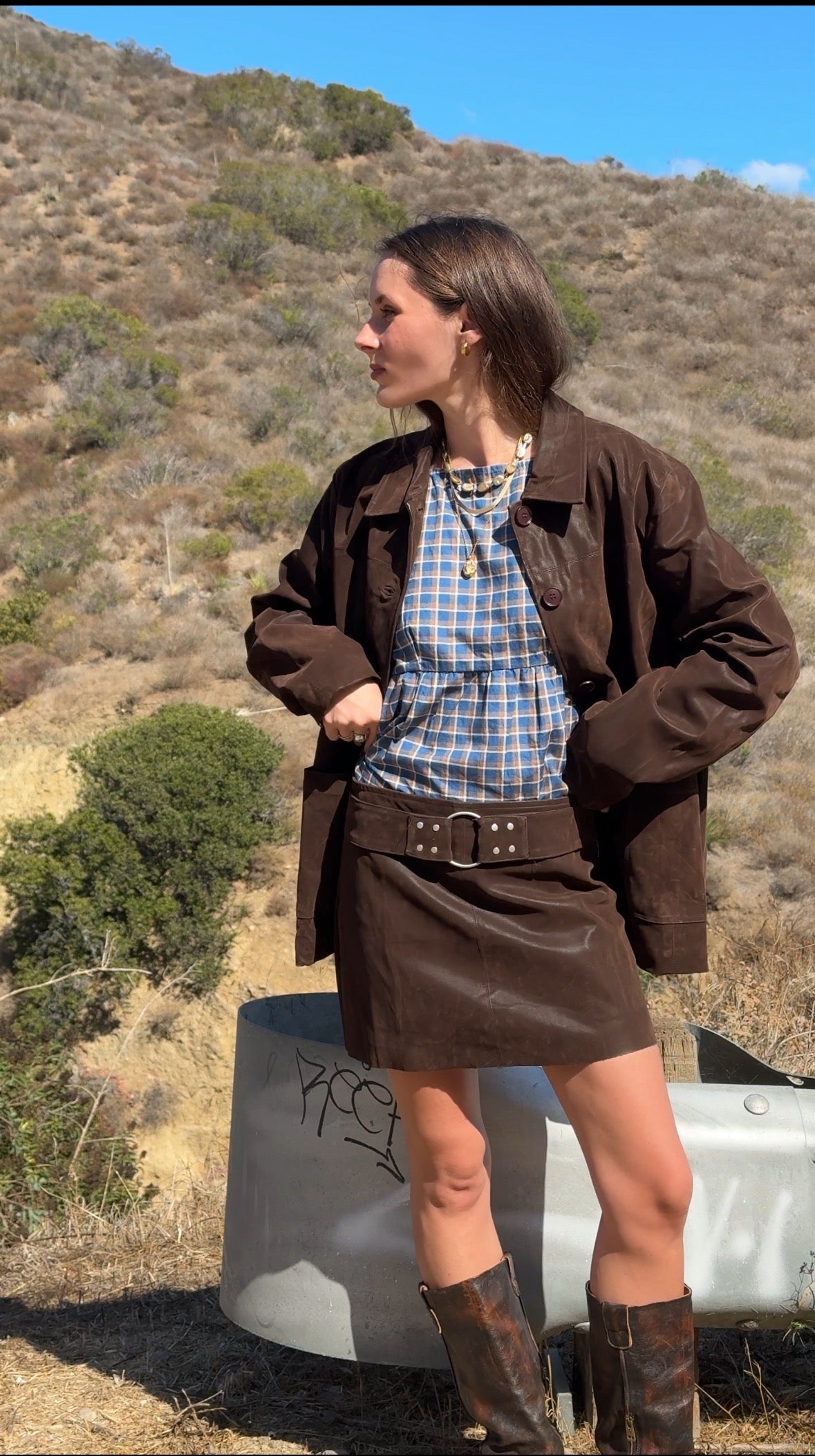 Brown Vegan Leather Set