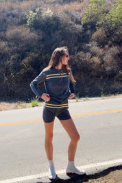 Charcoal Butter Stripe Shorts