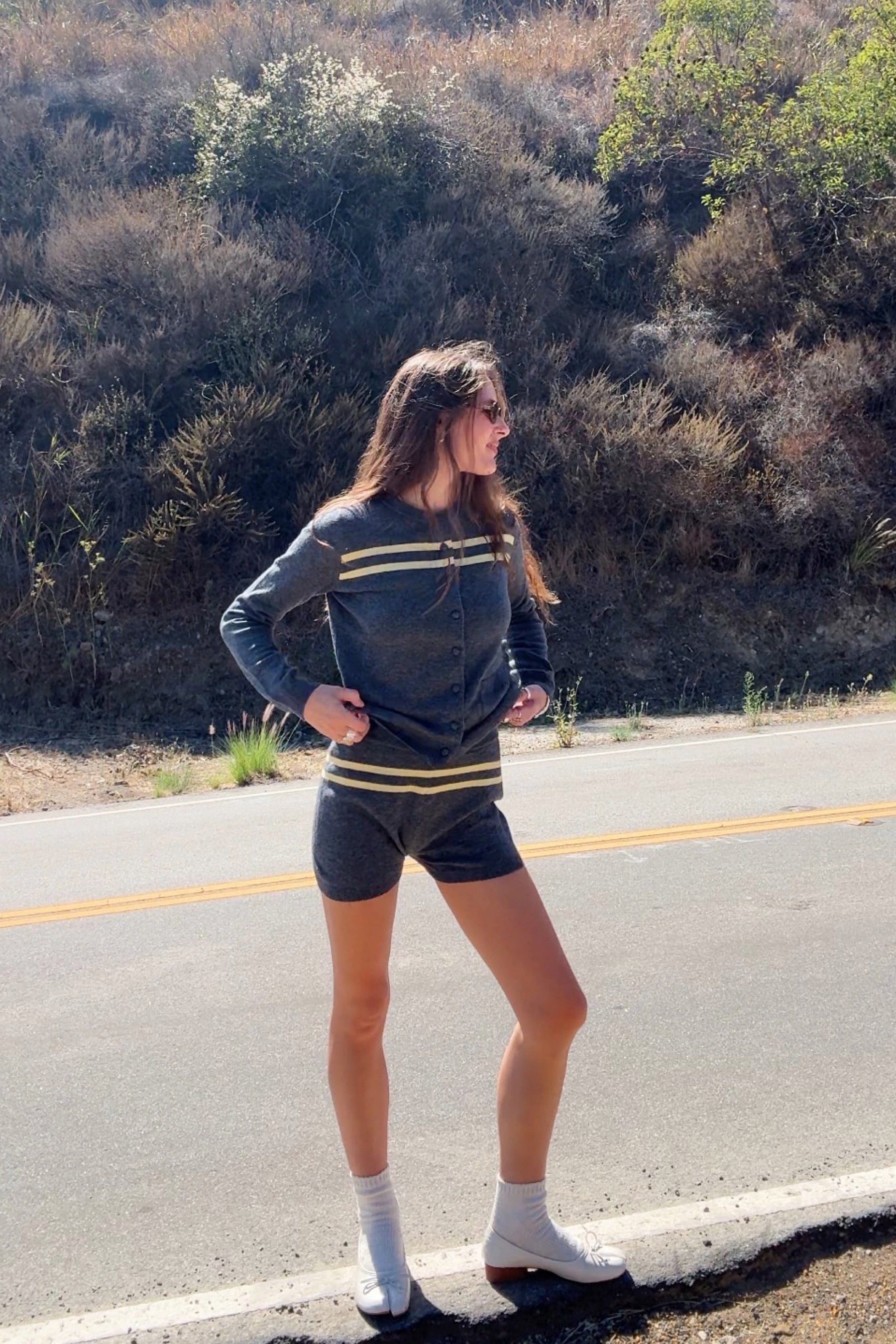 Charcoal Butter Stripe Shorts