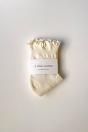 Vanilla + Red Ruffled Hugger Sock