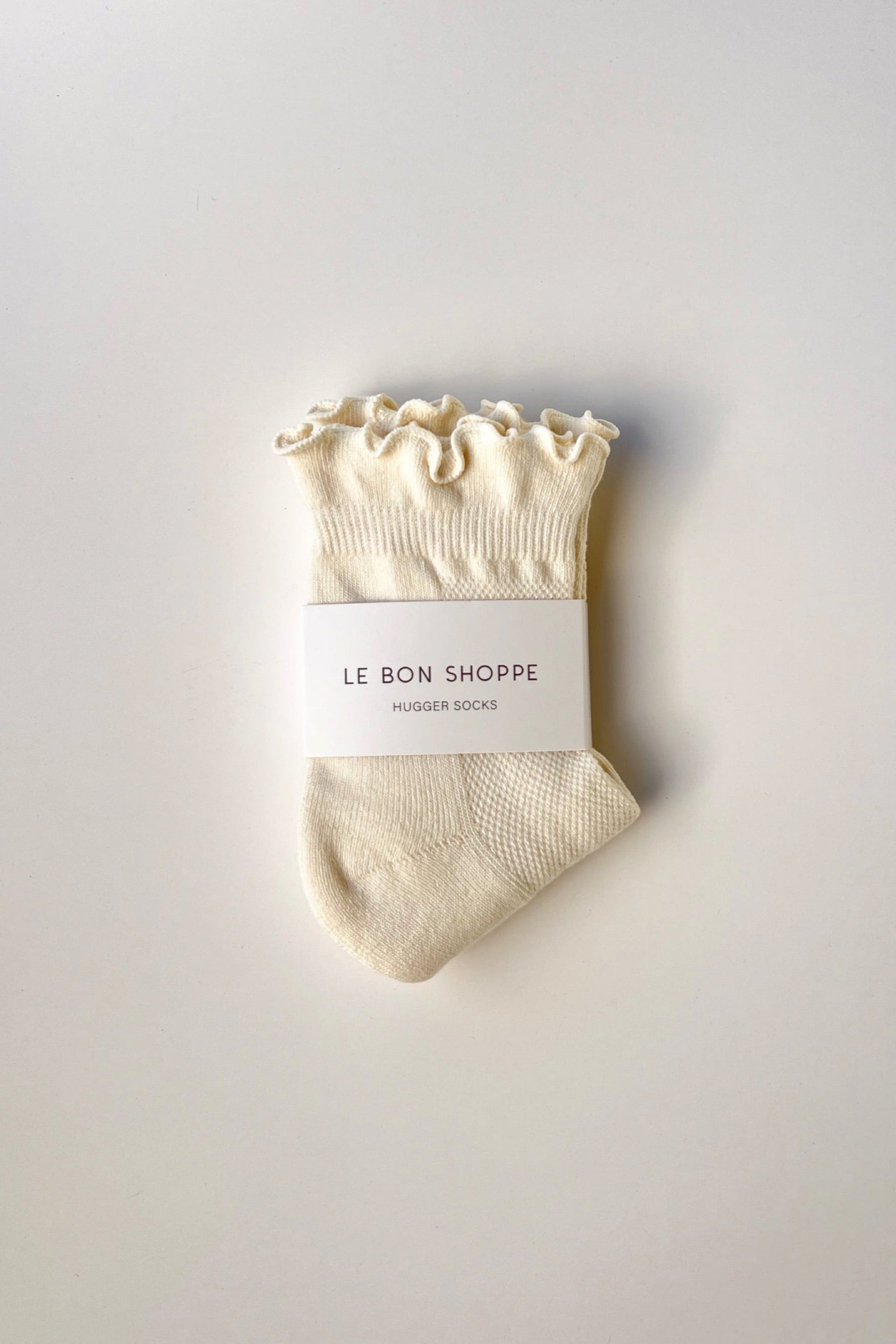 Vanilla + Red Ruffled Hugger Sock